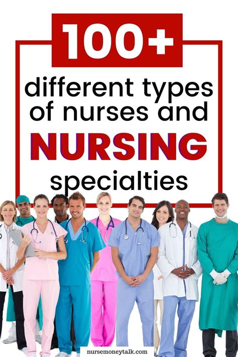 list of different types of nurses